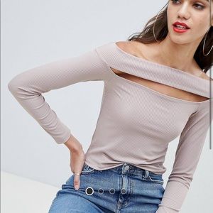 ASOS Bardot slash neck top.